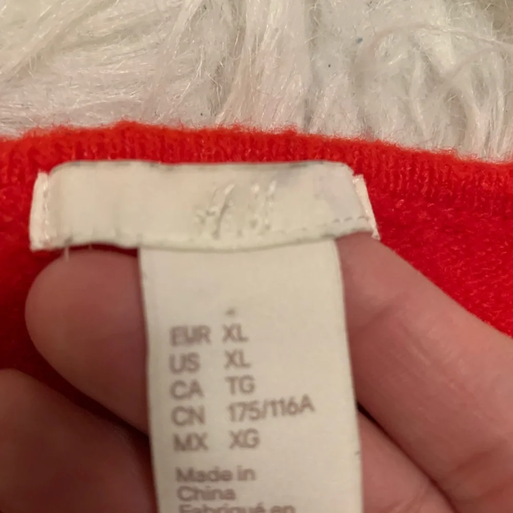 Womens H &M fine knit bright orange v neck Sweater XL - Picture 5 of 9